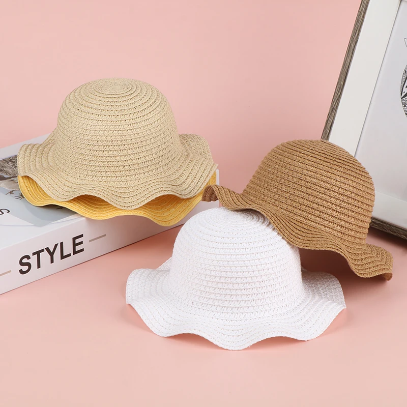 

1Pcs Dollhouse Miniature Simulation Cute Wavy Doll Straw Hat DIY Dolls Accessories Toys Gift