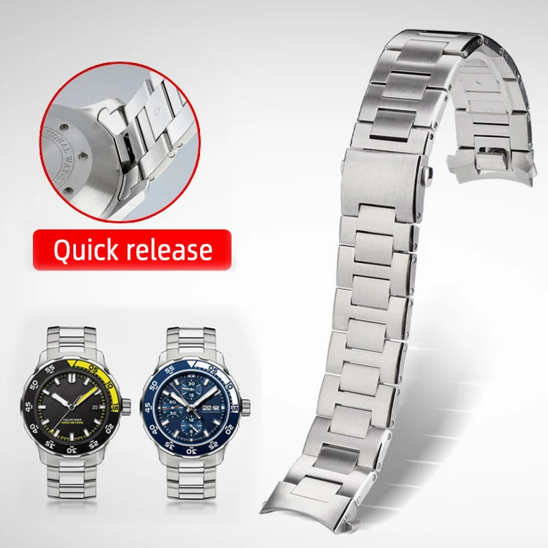 22mmQuickreleaseHighqualitySolidSteelStrapspecialforIWC