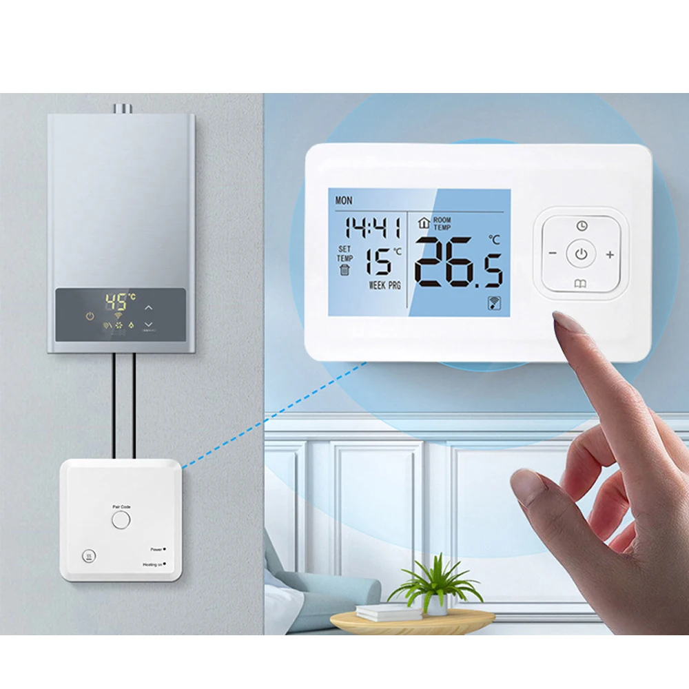 Wifi Smart Thermostat Rf Wireless Wall-hung Gas Boiler Heating Temperature  Controller Works With Alexa Google Home - Smart Temperature Control System  - AliExpress