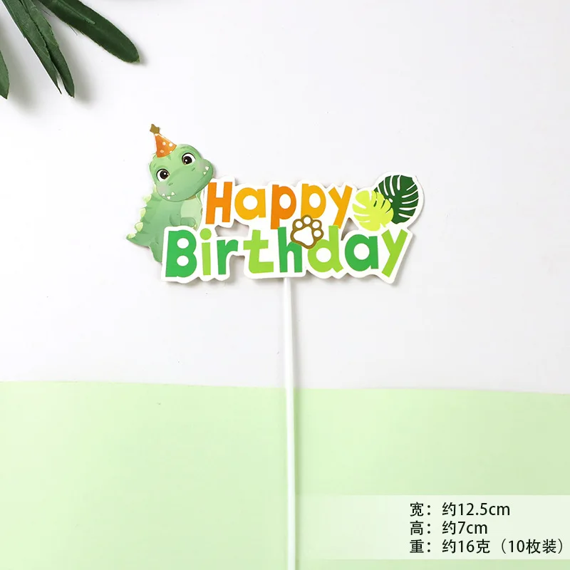 Cake Topper Cake Toppers Cartoon Dinosaur Cake Topper Baking Cake Decoration Forest Dinosaur Birthday Topper Baby Shower Favor Kids Boy Supplies