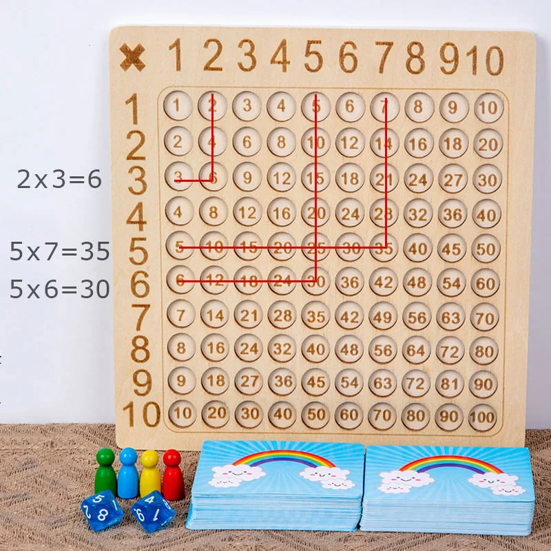 Multiplicação de madeira Division Board for Pré-Escolar Training, Puzzle  Game, Early Learning, Montessori, 9X9, 2-4 Jogadores, Montessori -  AliExpress