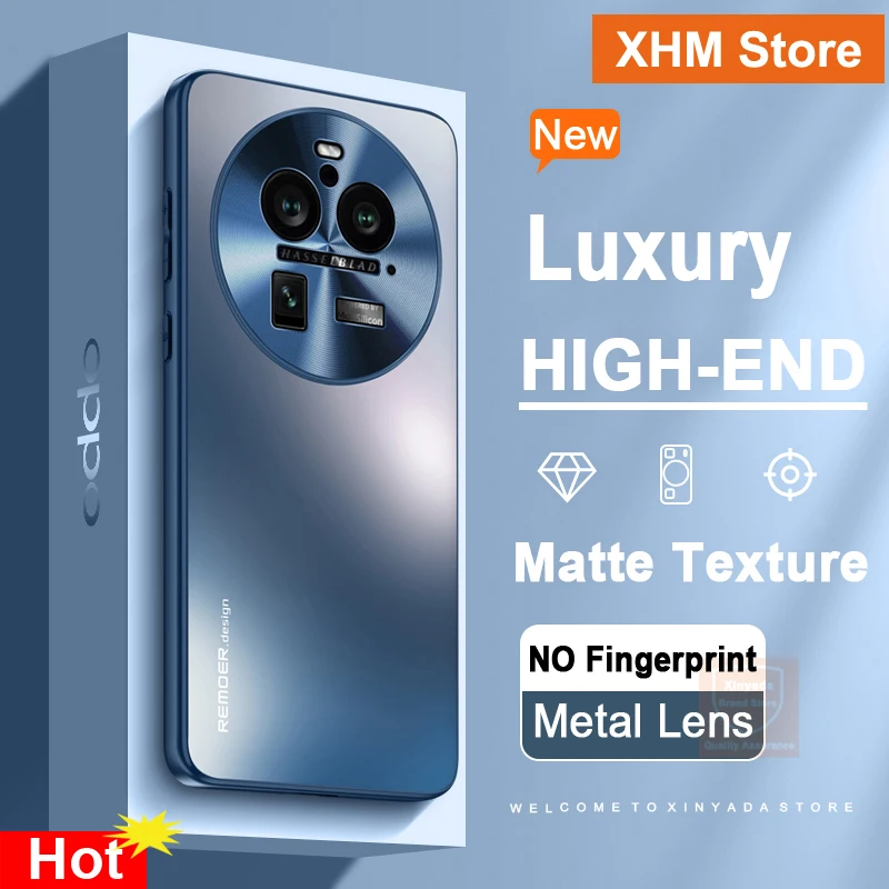 

Для Oppo Find X6 Pro Чехол брендовая матовая кожа для Oppo Find X6 Pro Чехол защитный чехол для телефона чехол-бампер подушка безопасности металлический объектив