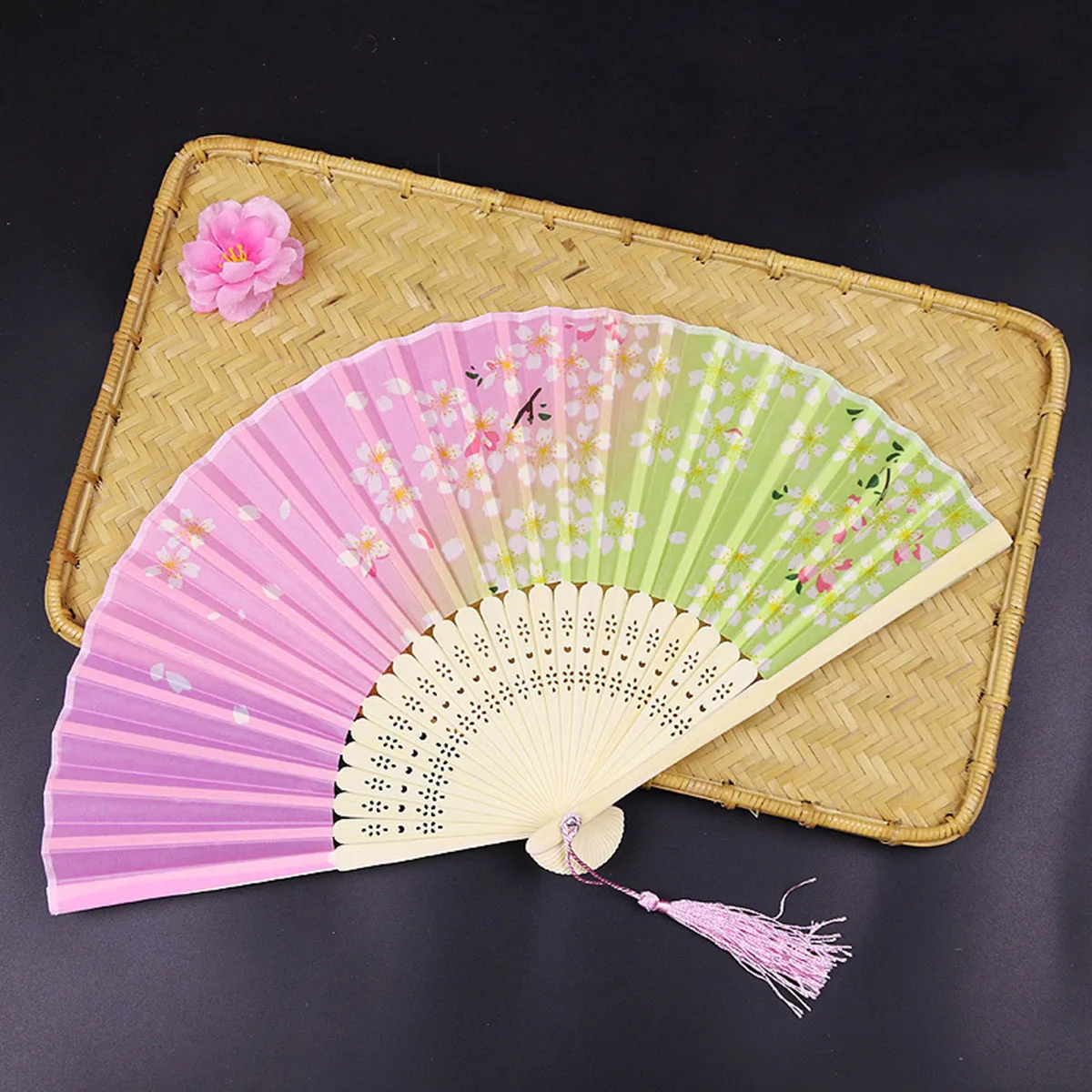 1pc-Ancient style small folding fan for women's Hanfu Handmade folding fan Ancient style fan Dance bamboo fan Chinese fan