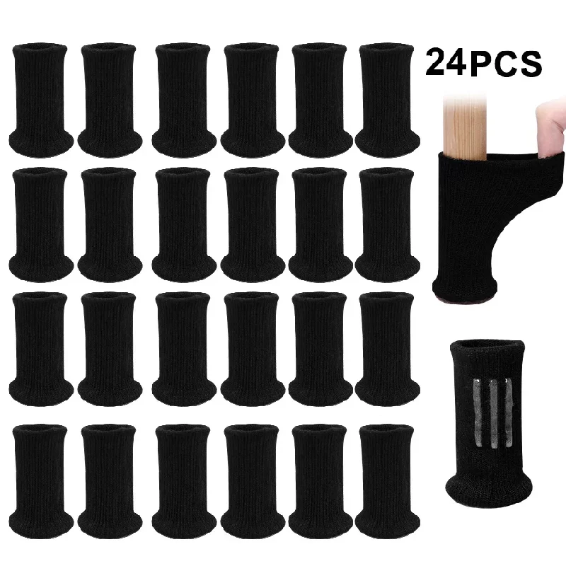 Colorful Knitted Silicone Chair Leg Socks with Anti-Slip Floor Protection