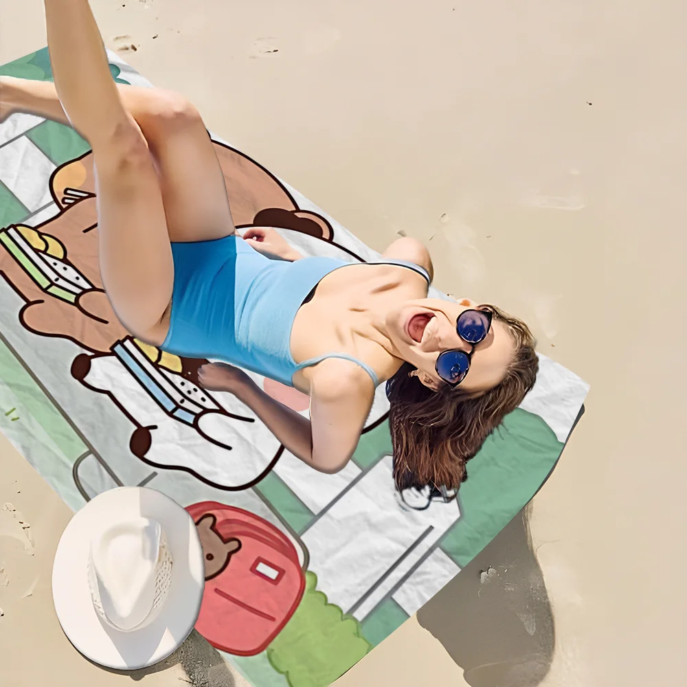 Bubu And Dudu Beach Towel Cartoon Cute Summer Kids Large Bath Pool Beach Towel Microfiber Absorbent For Swimming Travel 3