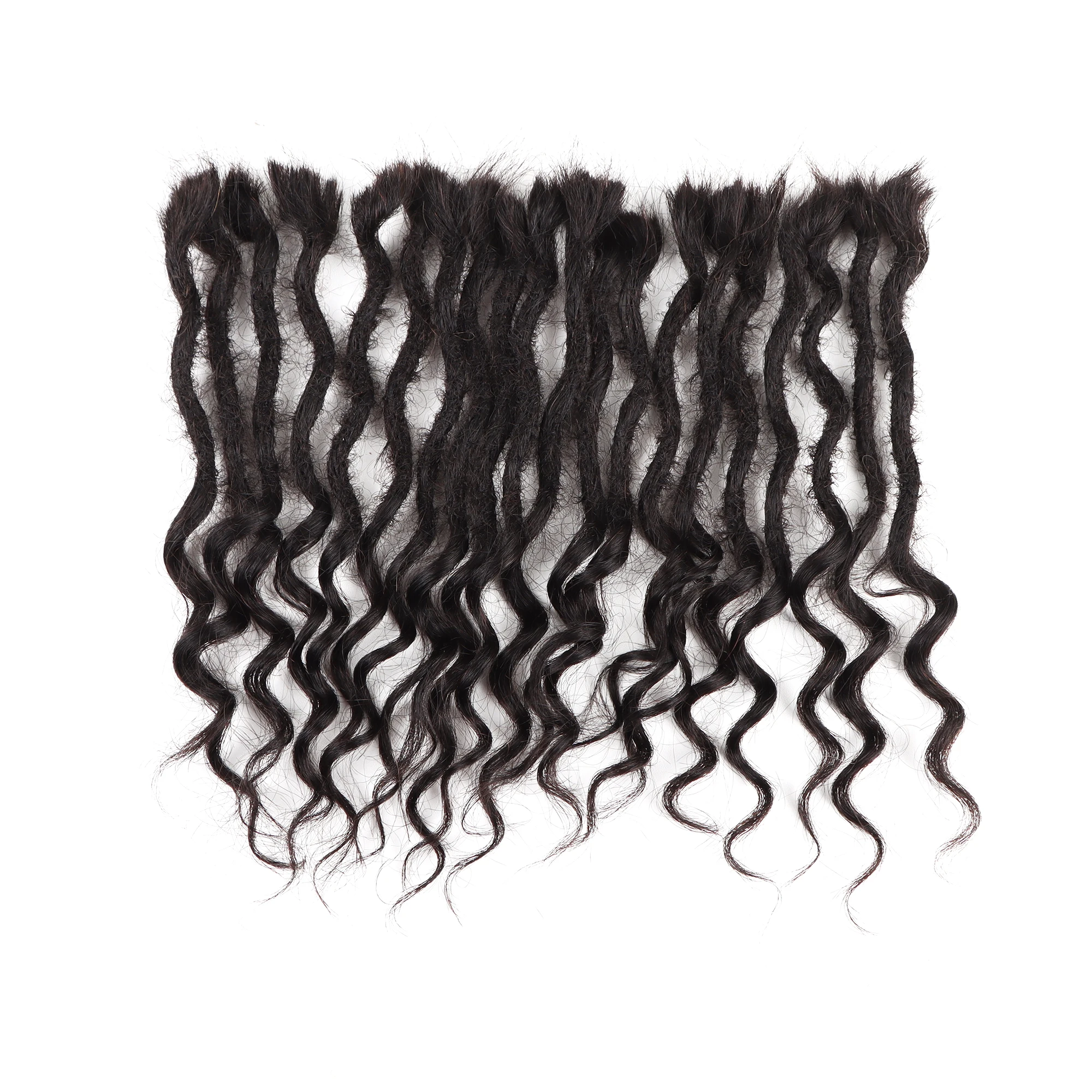 Human Hair Dreadlocks Extensions Freego Curly In the End 0.6cm Thickness Real Human Hair Full Head Handmade Can Be Dye ad bleach