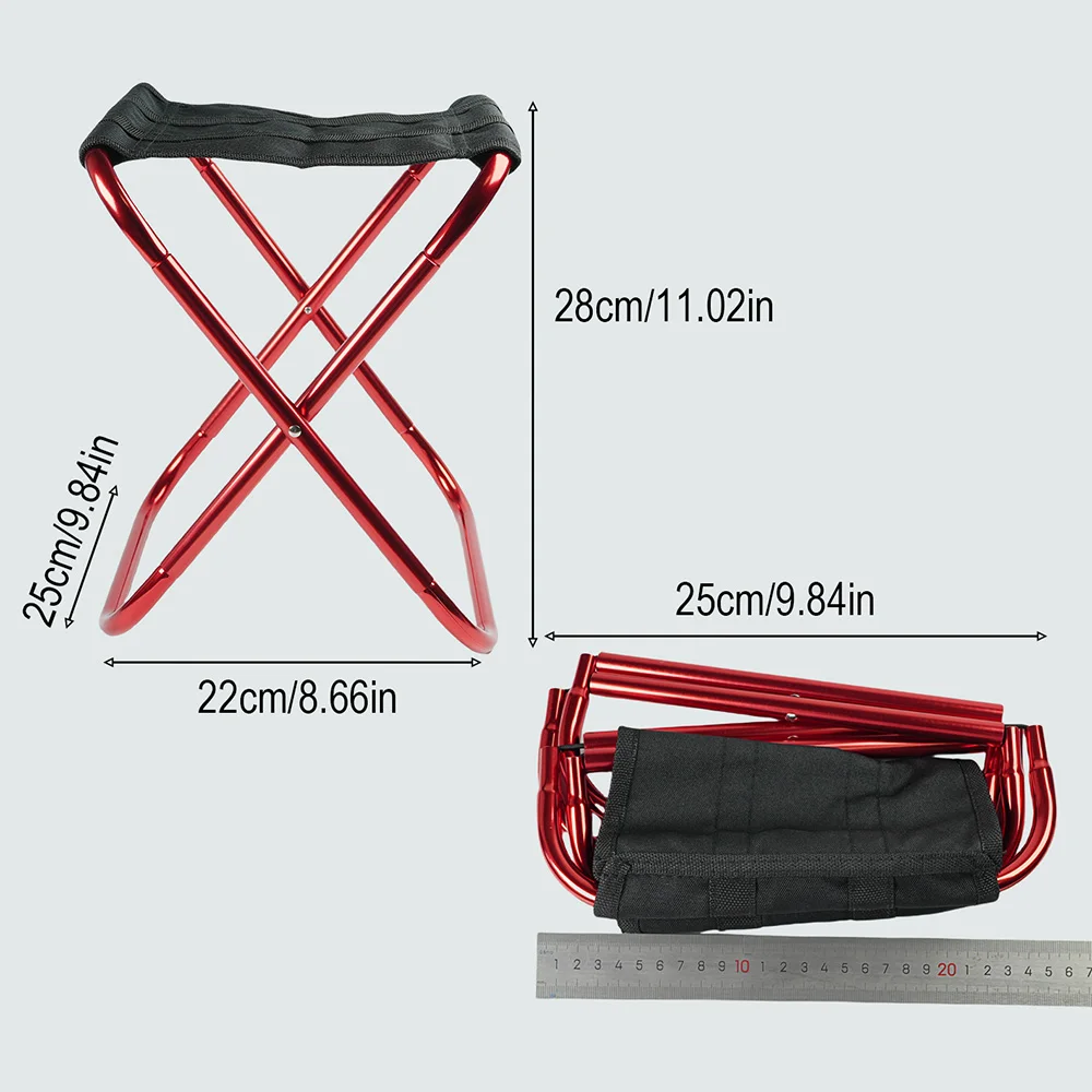 Outdoor aluminum alloy portable folding picnic camping stool MIni storage fishing chair