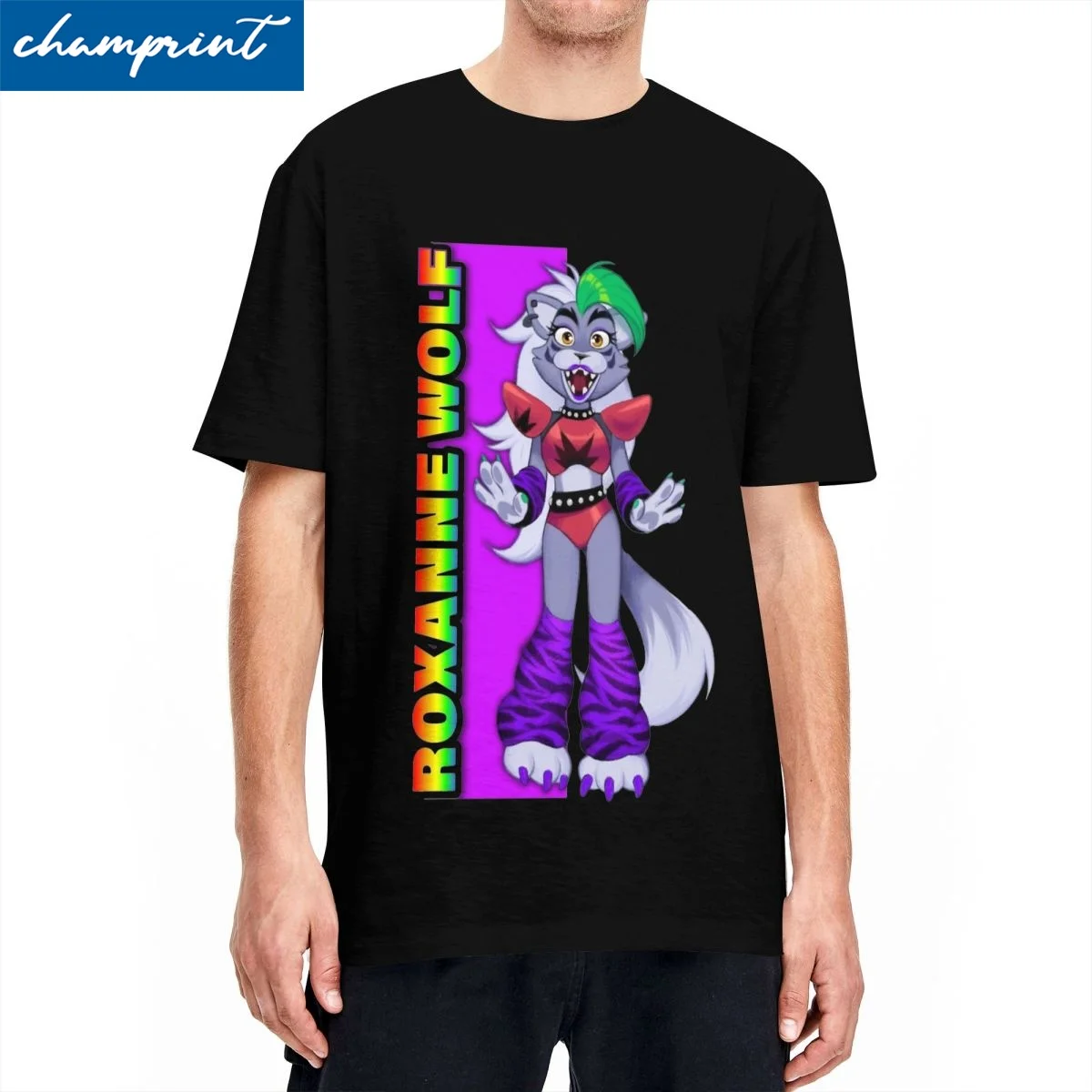 Uomo Donna Roxanne Wolf Pride Fnaf T Shirt Puro Cotone Vestiti Vintage Manica Corta Girocollo T-Shirt Taglie Forti