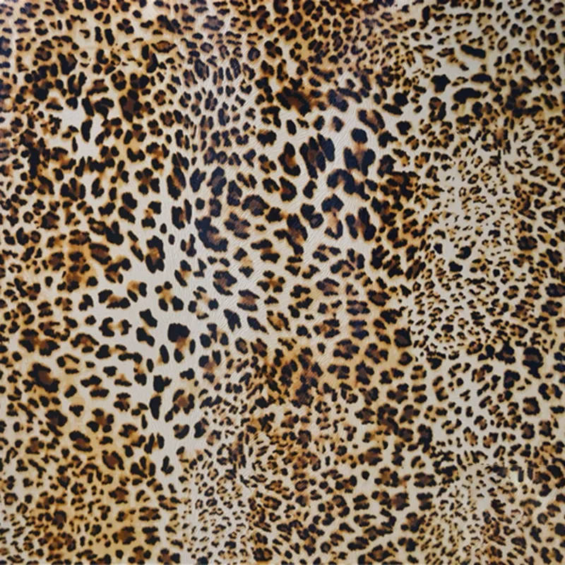 Leopard Print PU Leather Fabric 140cm 0.6mm Bag Shoe Apparel Car Artificial Leather Home Goods Fabric Chinese Origin