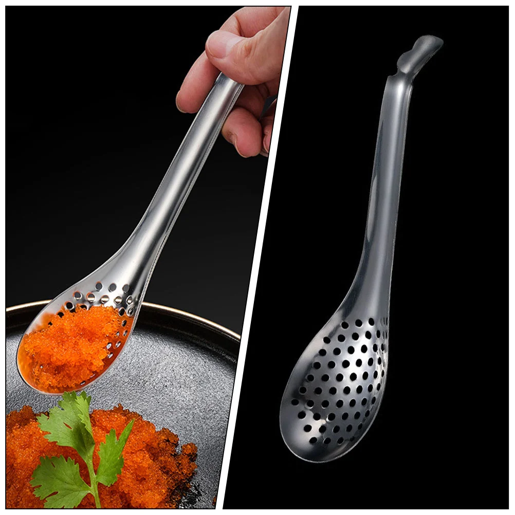 

4 Pcs Mesh Strainer Caviar Colander Eating Spoons Coffee Stainless Steel Scoops Colanders for Home Slotted