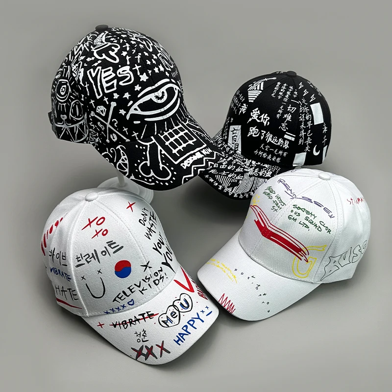 

New Street Hip Hop West Coast Wind Men Women Baseball Hats Cotton Graffiti Unisex Sunscreen Chinese Fashion Sport Snapback Caps