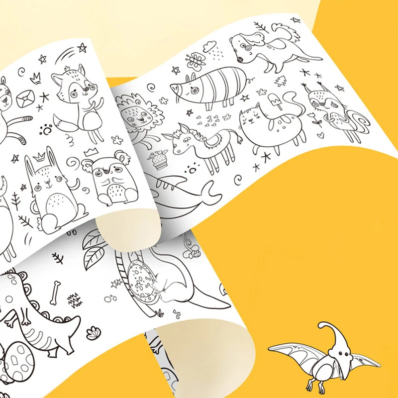 90 cm carta da disegno per bambini fai da te graffiti scena a tema pittura rotolo di carta da colorare sussidi didattici per la scuola materna giocattoli educativi per bambini - immagine 5