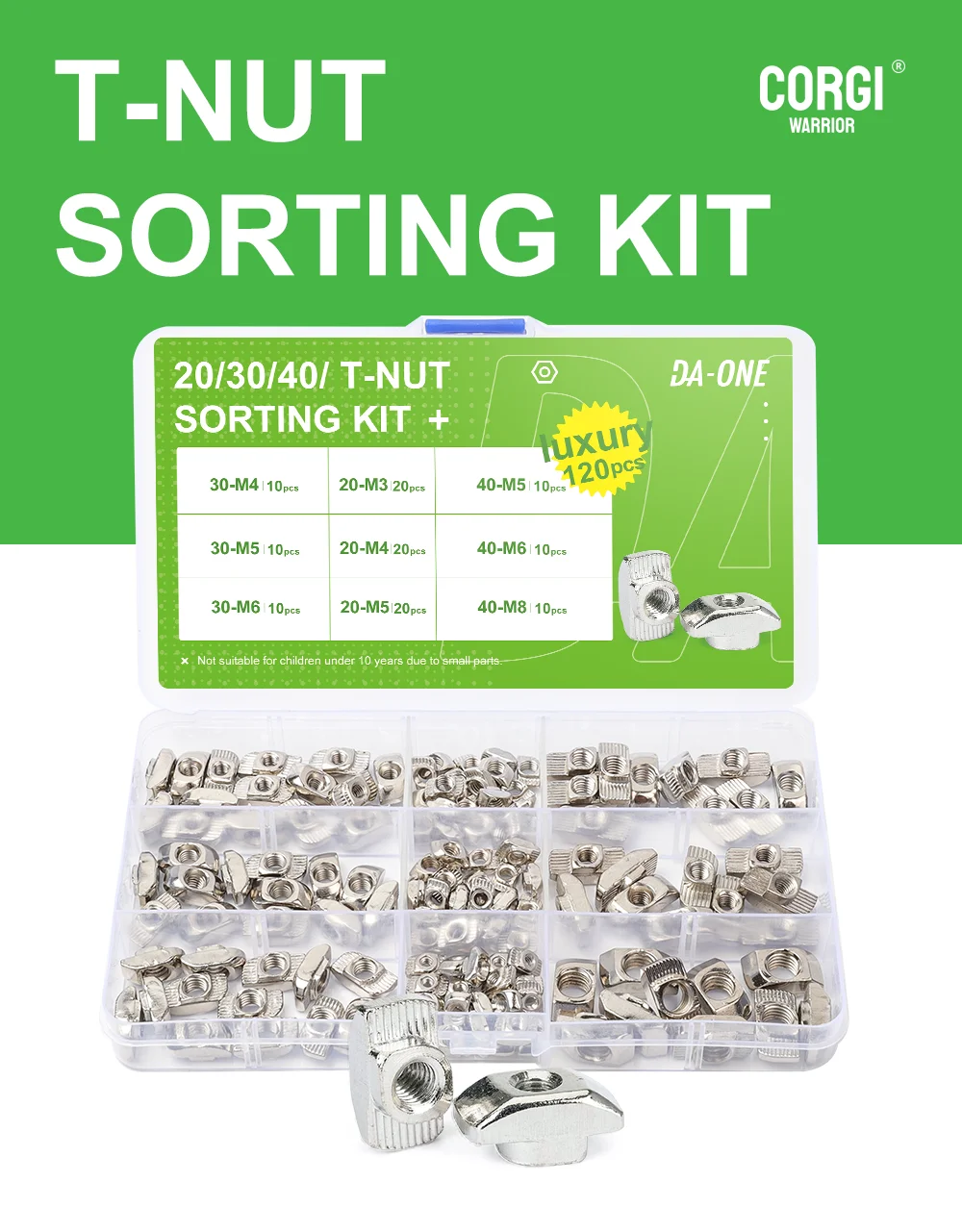 15 Dadi Scorrevoli M8 Per Profili Alluminio 4040 - Acciaio Inox Con Viti