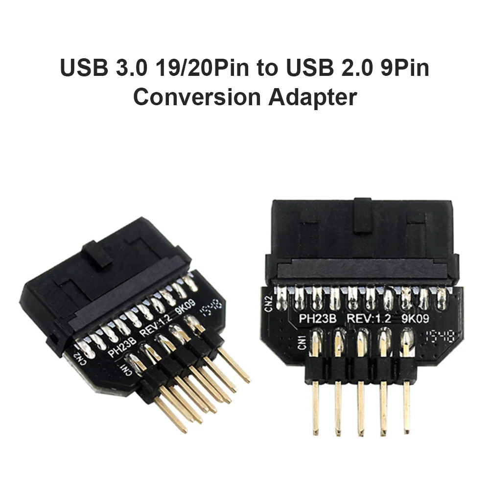 USB 3.0 20 핀-USB 2.0 9 핀 어댑터 전면 패널 변환기, 마더보드 컴퓨터 주변 장치 변환기 액세서리