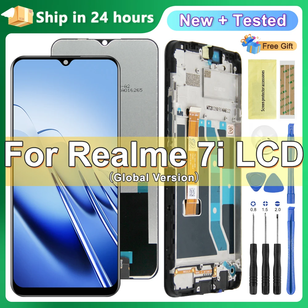 Pantallade6,5"paraRealme7i(Global)PantallaLcdPantallatáctildigitalconconjuntodemarcoparareemplazoOPPORealme7i-AliExpress509