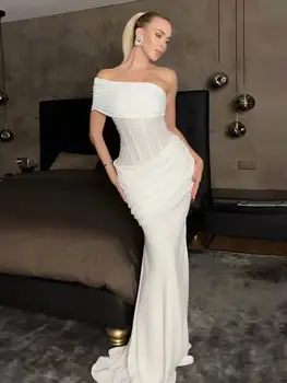 Townlike Slim Bodycon Maxi Long Dress Women One Shoulder 2026 Spring Summer Dress Sequin Evening Nightclub Sexy Party Dresses