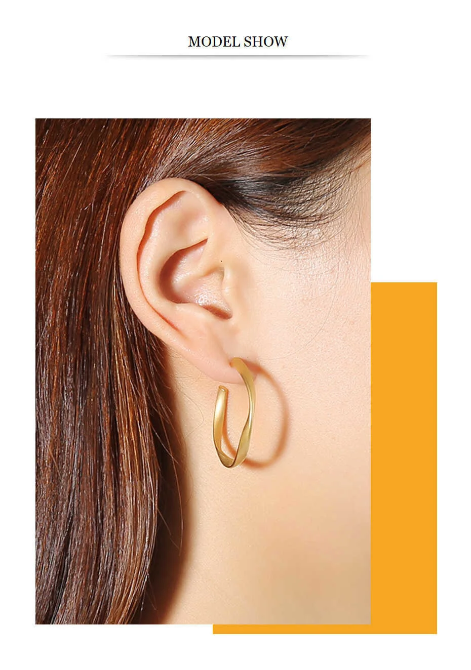 Vnox Twisted Edelstahl Creolen für Frauen Gold Farbe Matte Oberfläche Weiblichen Kreis Brincos – Detail 2
