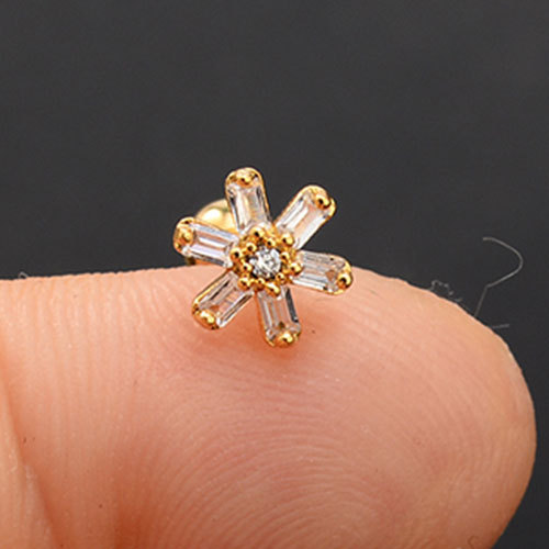 PCS Cute Small Star Ear Stud Cuff Earring Gold Color Cartilage Stainless Steel Helix Piercing Tragus Bar Ball Ear Jewelry