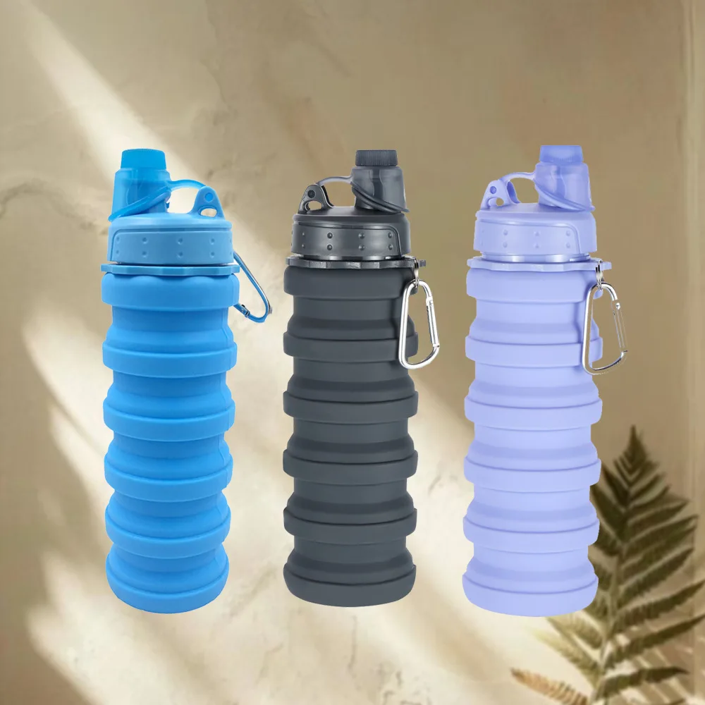 Silicone Foldable Water Cup Outdoor Mountaineering Travel Portable Sports Retractable Water Bottle