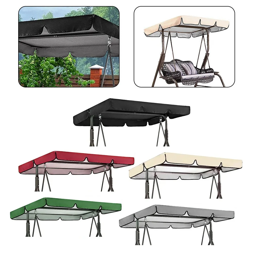 Outdoor Awnings 1pcs Outdoor Swing Chair Canopy Courtyard Waterproof Dustproof Swing Sunshade Oxford Cloth Top Cover Balcony Sunshade