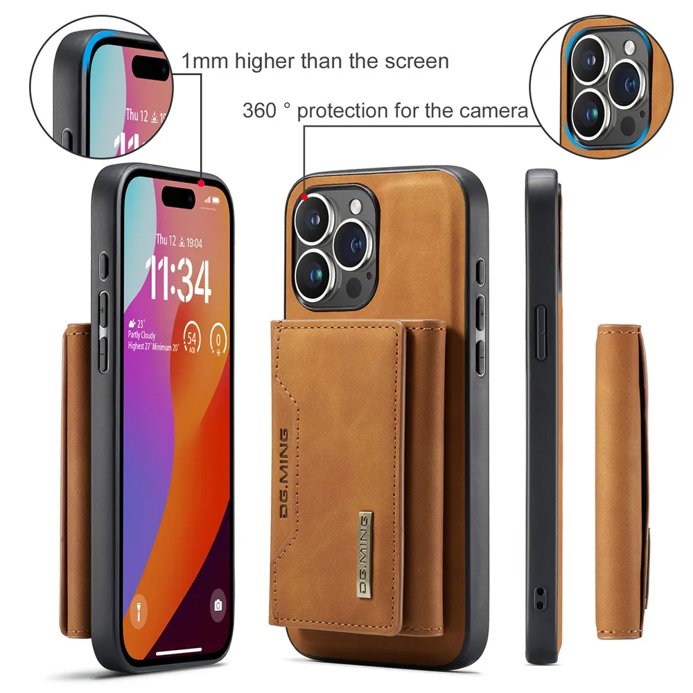 Premium 2-In-1 Detachable Magnetic Leather Wallet Case with Card Holder