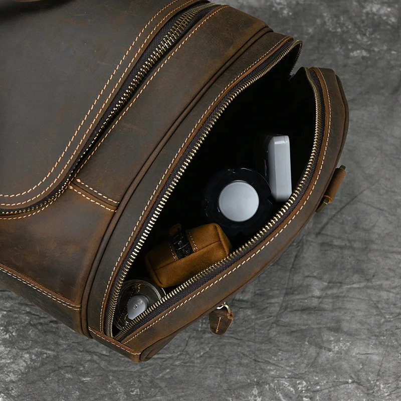 Big Capacity Leather Man Travel Bags Crazy Horse Leather Luggage