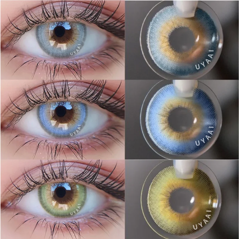 Portret Stun Arrangement Uyaai 2Pcs Jaarlijks Gekleurde Lenzen Schoonheid Kleur Lens Ogen Kleur  Contactlenzen Blauwe Lenzen Eye Contacten Lenzen Cosmetische  Leerlingen|null| - AliExpress