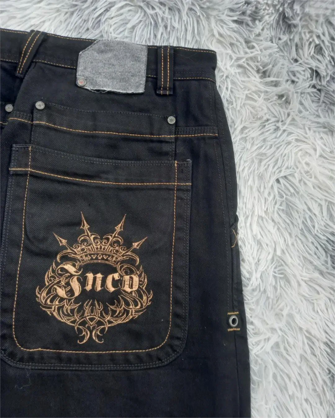 Street Pop Jnco Crocodile Embroidered Jeans Men Y2k New Harajuku Hip Hop Straight Wide Leg Pant Unisex Punk Casual Mopping Jeans