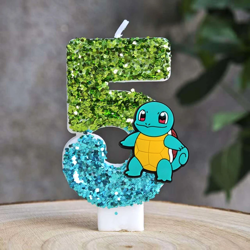Cute Pokemon Monster Candle Kids Birthday Cake Decoration Cartoon Anime Figure Supplies Party Accessories Christmas Gifts