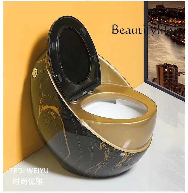 New wood ceramic grain egg toilet stone - water saving large diameter ceramic 4