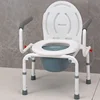 Multi-functional Disabled Accessories Toilet Chair Bath Chairs, Folding Armrests Seat Commode Toilet Portable Commod Chairs 5