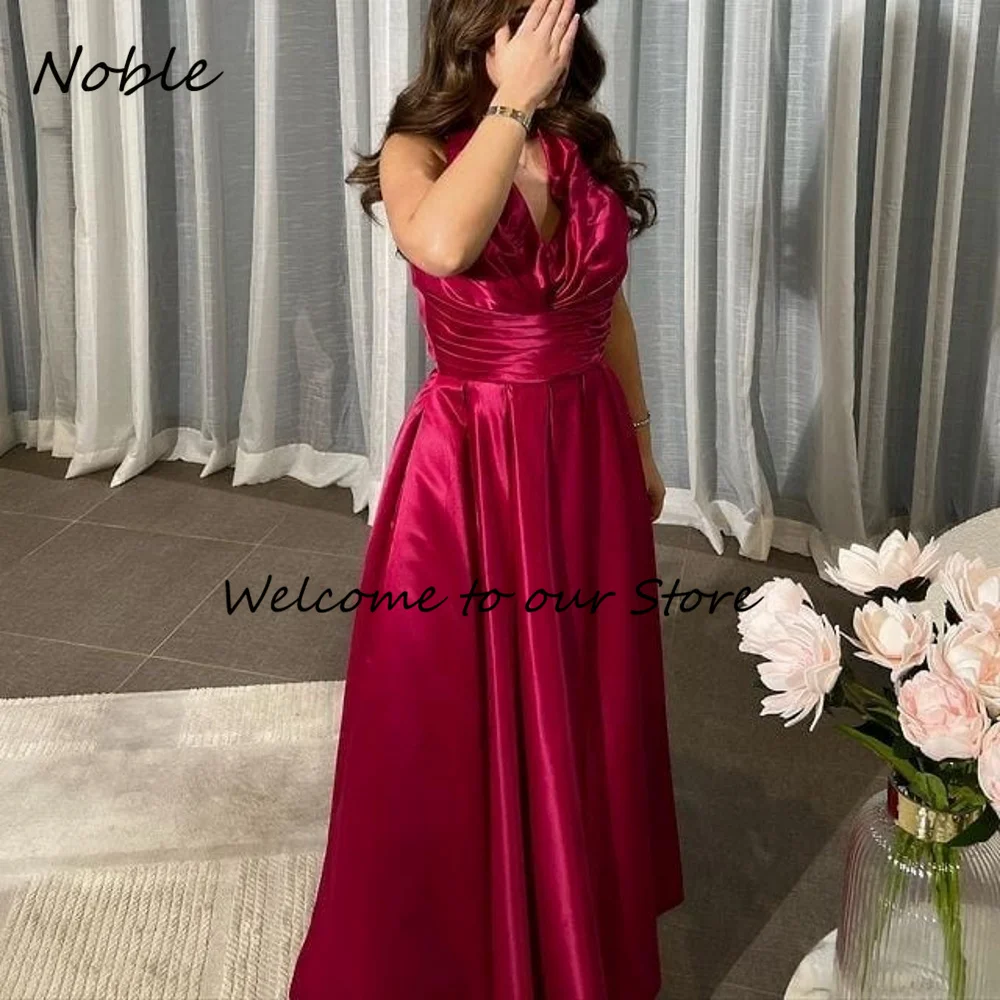 

Noble Elegant Formal Occasion Gowns Satin Floor-Length Evening Dress Halter Party Dress for Women Pleated Long Prom Gown