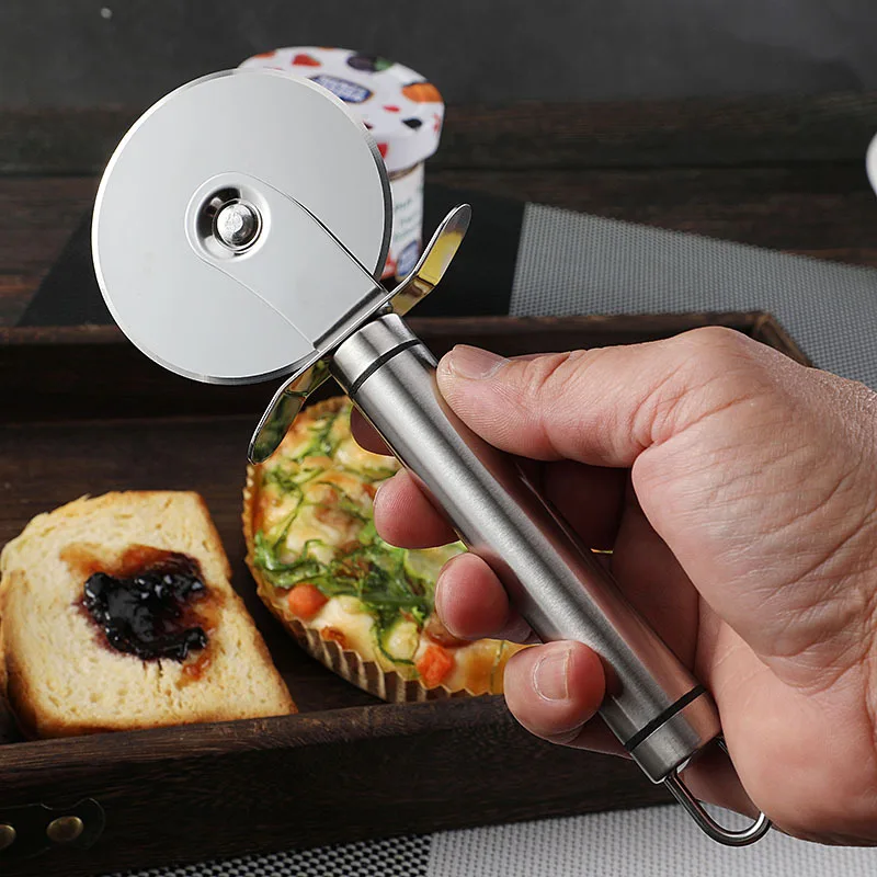 Stainless Steel Pizza Cutter Set of 2 Pieces Pizza Cutter Wheel Knife or 4pcs Accessories Combo for Bakeware Baking Gear