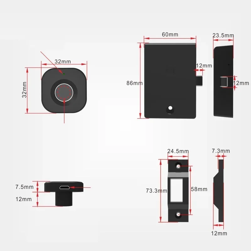 Tuya Intelligence Electronic Door Lock Keyless Lock for Drawer Cabinet Locker Furniture Fingerprint Tuya APP Unlock Smart smart door lock smart lock electronic lock fingerprint door lock