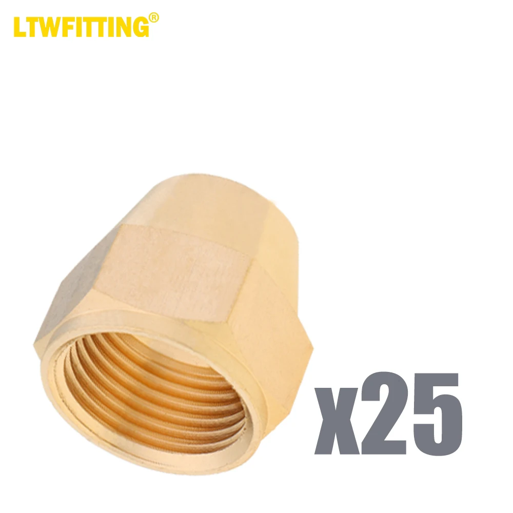 

LTWFITTING Brass 5/8 "OD Short SAE 45 Deg Flare Nut, латунный фитинг трубы (упаковка из 25)