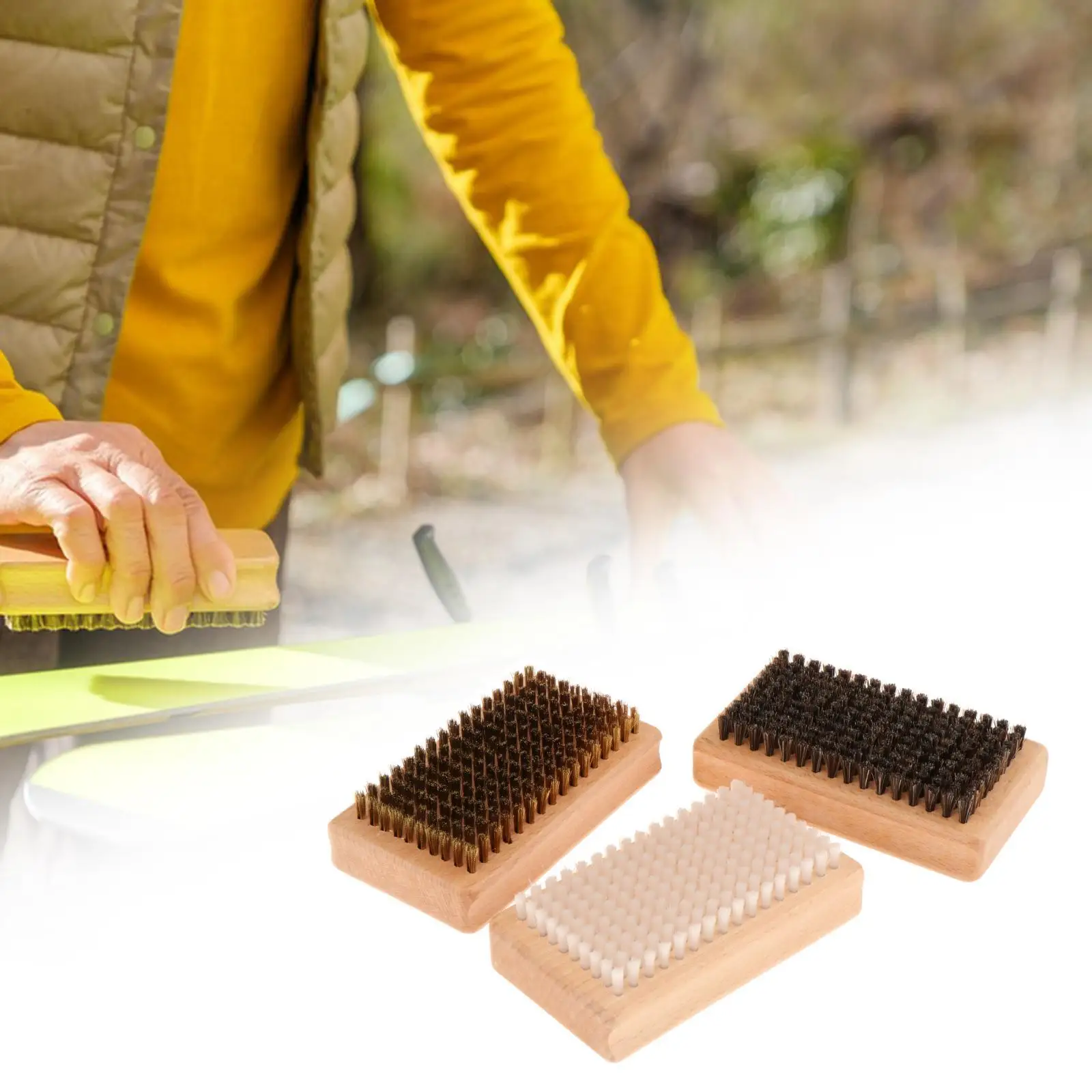 3Pcs Snowboard Wax Brush Set Convenient Comfortable Durable Nylon Brush Ski Wax