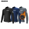 DAREVIE Cycling Jersey Winter Thermal Fleece Cycling Jersey Men Long Sleeve Hot Warm Soft Brushed Breathable Bicycle Clothing 1