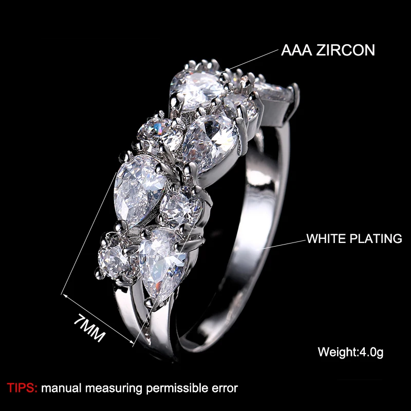 Fashion Mona Lisa Silver Color Engagement Ring AAA Zircon Wedding Rings for Women Crystal Jewelry Accessories anillos crystal rings engagement rings zircon rings fashion rings wedding rings fashion ring finger rings