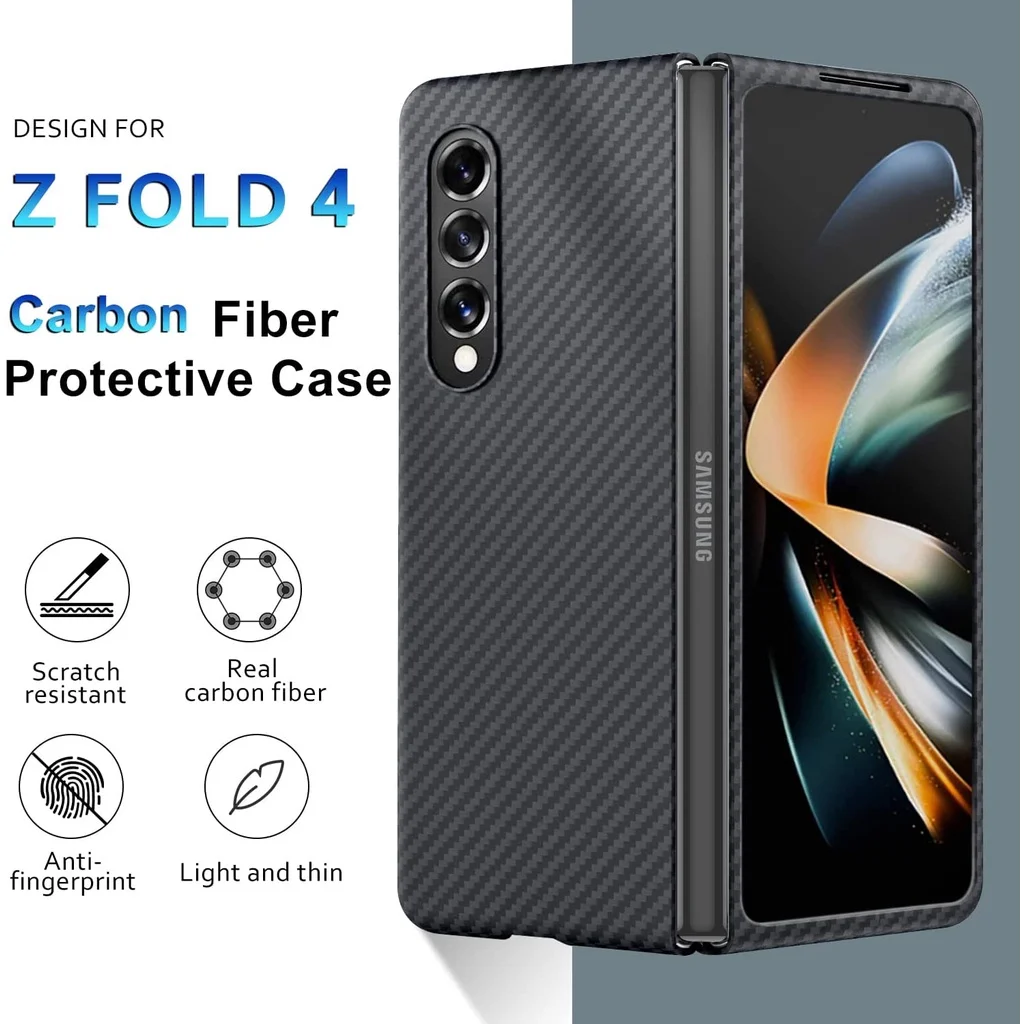 Hot Aramid Carbon Fiber Phone For Samsung Galaxy Z Fold 4 3 Slim and Thin Protective For Galaxy Z Fold4 CASE Cover