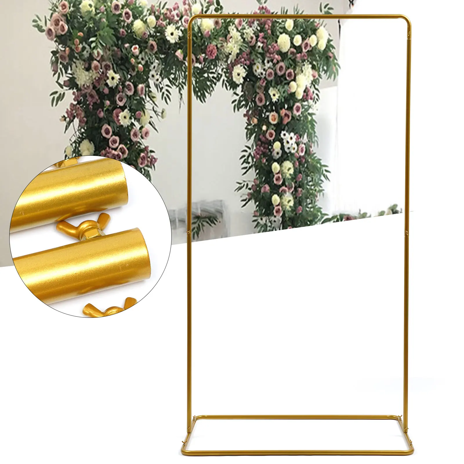 

2 * 1.05 Meter Wedding Flower Stand With Round Tube And Golden Color