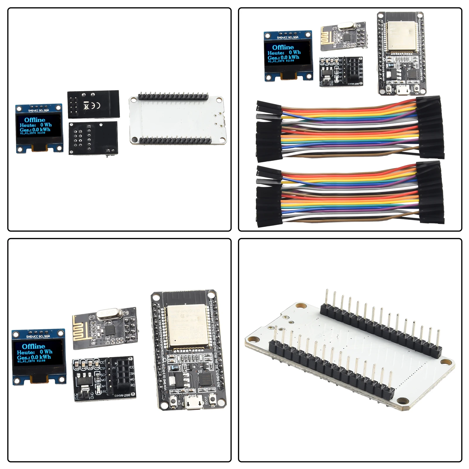 

1set OpenDTU For Hoymiles DIY Kit ESP32 NRF24L01 Cable Display Module Socket For Use With Hoymiles Inverters Tool Accessories