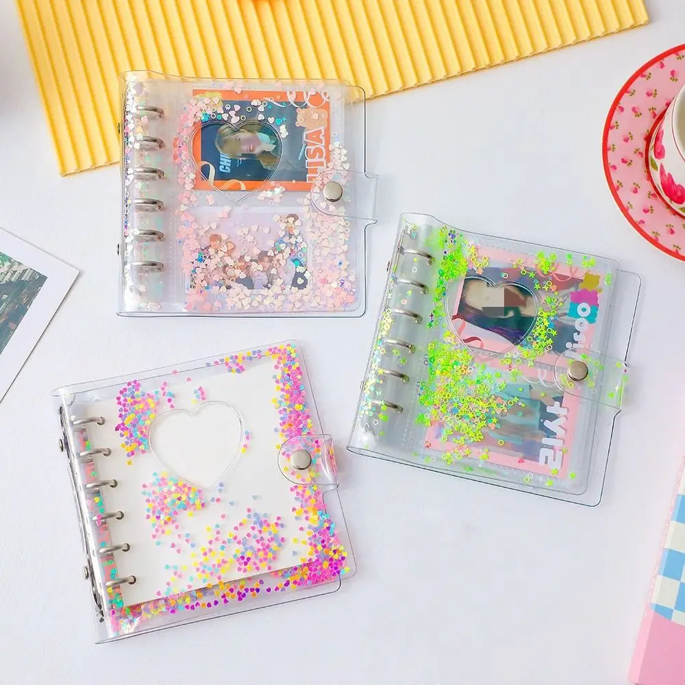 Sequin Glitter Mini 3/5 inches Photo Album Album PVC Photocard Holder Women ID Credit Card Holder Photocard Binder Name Card