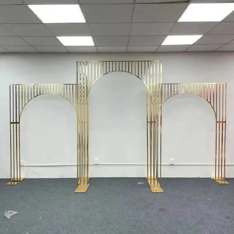 

1pcs 3pcs Gold Wedding Background Frame Wedding Screen Background Decorative Props Outdoor Wedding Decoration Gilded Arch