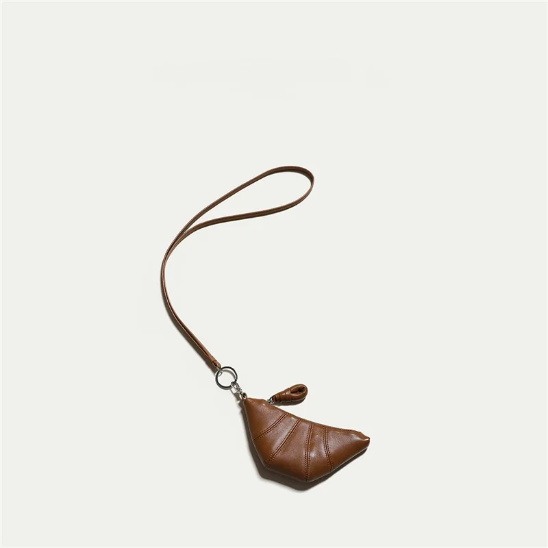 New PU Leather Ox Horn Bags for Women Summer Lady Purse Versatile Mini Zero Wallet Hanging Rope Hobos Shoulder Bag