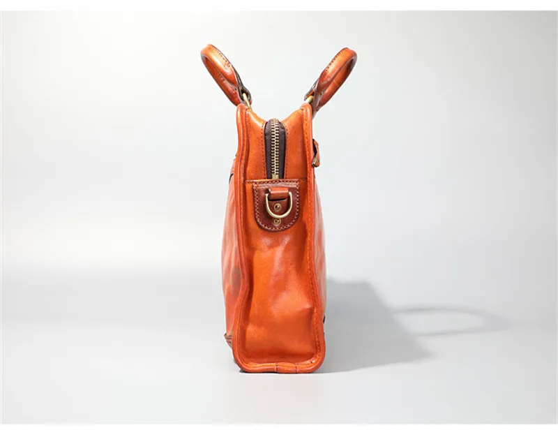 PNDME fashion vintage high quality genuine leather men's women's briefcase natural cowhide handbag laptop shoulder messenger bag