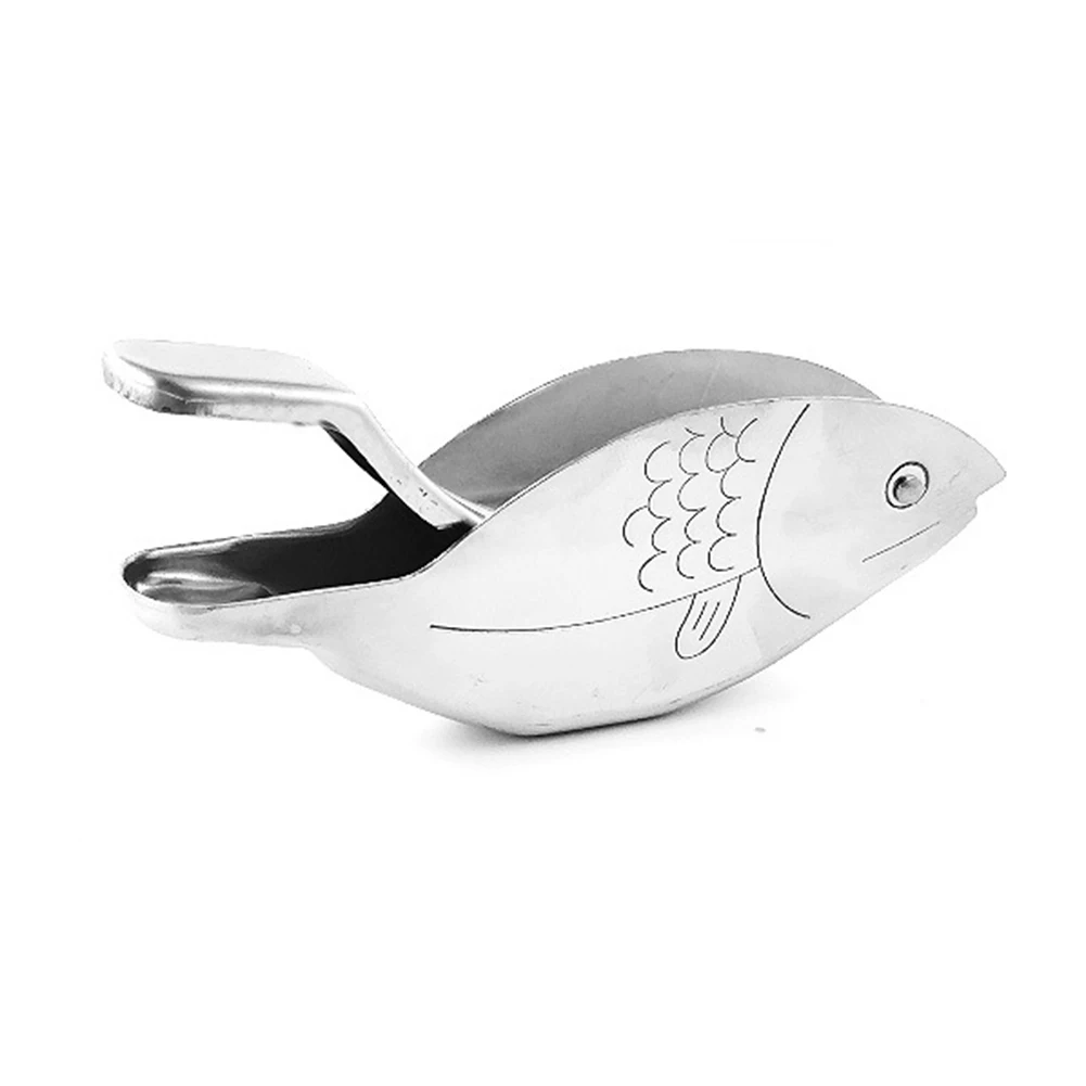 Description Picture 2 of item1Pc Stainless Steel Lemon Slice Squeezer Fish Shaped Hand Juicer Citrus Lime Orange Fruit Press Manual Juice Crusher