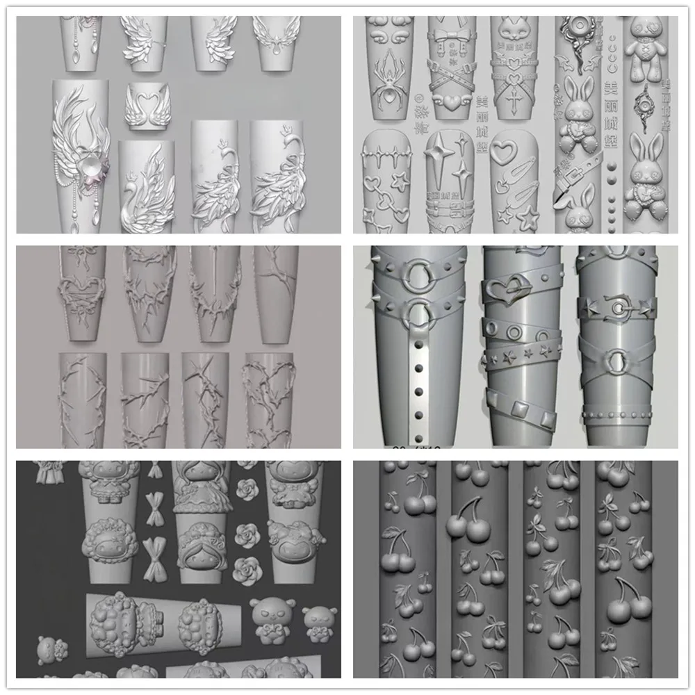 Molde de unha desenho animado fruta porco escultura 3D modelo de silicone faça você mesmo ferramentas de decoração de manicure