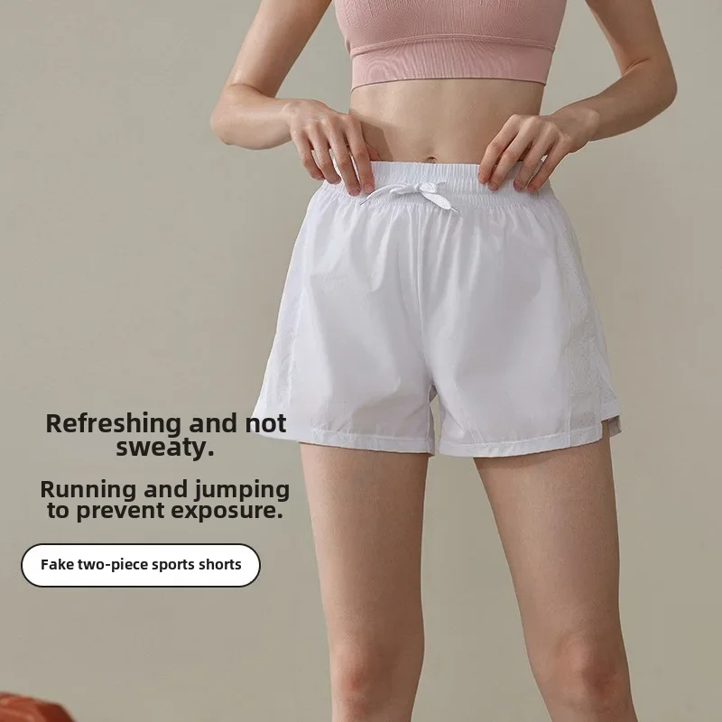 Trunks Women's Spring Summer Anti-exposure Drawstring Three-quarter Length Professional Running Fitness Yoga Training Pants