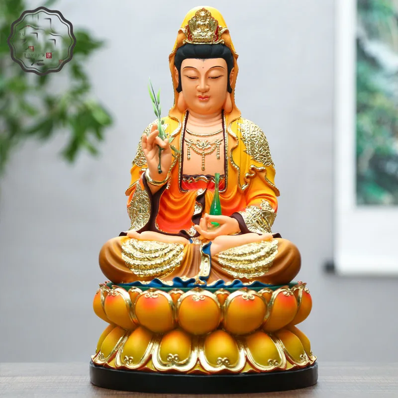 

Taoist Buddhism HOME Shrine efficacious protection Patron saint Ornamental God gilding Avalokitesvara Guan yin FENG SHUI statue