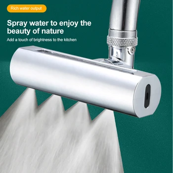 Swivel Waterfall Kitchen Faucet Modern Design Wire Anti-Splash Device Rotating Booster Extension Spout Universal Fitting 1